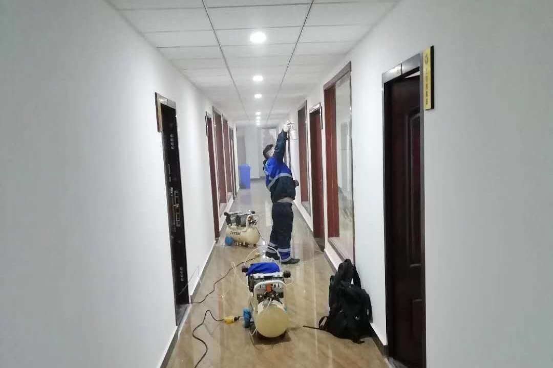 成都园林局下属单位俊宏建设新装修办公区除甲醛案例